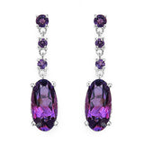 9.63 Carat Genuine Amethyst .925 Sterling Silver Earrings