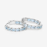 3.80 Carat Genuine Blue Topaz .925 Sterling Silver Earrings