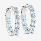 3.80 Carat Genuine Blue Topaz .925 Sterling Silver Earrings
