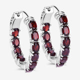 4.00 Carat Genuine Garnet .925 Sterling Silver Earrings