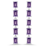 5.50 Carat Genuine Amethyst .925 Sterling Silver Earrings