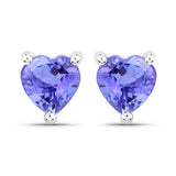 0.90 Carat Genuine Tanzanite .925 Sterling Silver Earrings