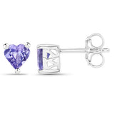 0.90 Carat Genuine Tanzanite .925 Sterling Silver Earrings