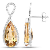 10.04 Carat Genuine Citrine .925 Sterling Silver Earrings