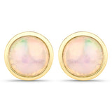 1.00 Carat Genuine Ethiopian Opal .925 Sterling Silver Earrings