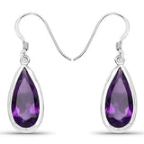10.10 Carat Genuine Amethyst .925 Sterling Silver Earrings