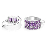 5.56 Carat Genuine Amethyst .925 Sterling Silver Earrings