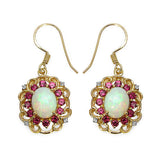 14K Yellow Gold Plated 4.94 Carat Genuine Multi Stones .925 Sterling Silver Earrings
