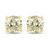1.15 Carat Genuine LB Diamond 14K Yellow Gold Earrings