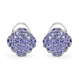 3.14 Carat Genuine Tanzanite .925 Sterling Silver Earrings