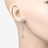 2.16 Carat Genuine Blue Topaz .925 Sterling Silver Earrings