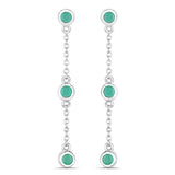 0.60 Carat Genuine Emerald .925 Sterling Silver Earrings