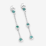 0.60 Carat Genuine Emerald .925 Sterling Silver Earrings