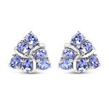 2.04 Carat Genuine Tanzanite .925 Sterling Silver Earrings