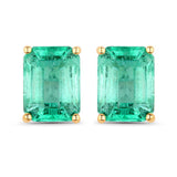 2.75 Carat Genuine Ethiopian Emerald 14K Yellow Gold Earrings