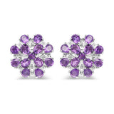 3.80 Carat Genuine Amethyst .925 Sterling Silver Earrings