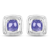 4.74 Carat Genuine Tanzanite .925 Sterling Silver Earrings