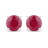 0.86 Carat Genuine Ruby 10K White Gold Earrings