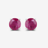 0.86 Carat Genuine Ruby 10K White Gold Earrings
