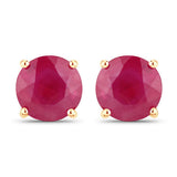 0.86 Carat Genuine Ruby 14K Yellow Gold Earrings