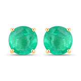 0.72 Carat Genuine Zambian Emerald 10K Yellow Gold Earrings