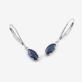 1.20 Carat Genuine Blue Sapphire 10K White Gold Earrings
