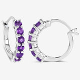 1.20 Carat Genuine Amethyst .925 Sterling Silver Earrings