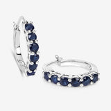 1.32 Carat Genuine Blue Sapphire .925 Sterling Silver Earrings