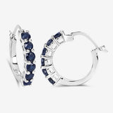 1.32 Carat Genuine Blue Sapphire .925 Sterling Silver Earrings