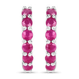 1.56 Carat Genuine Ruby .925 Sterling Silver Earrings