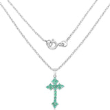 2.00 Carat Genuine Zambian Emerald .925 Sterling Silver Pendant