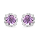 1.46 Carat Genuine Amethyst .925 Sterling Silver Earrings