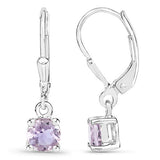 1.00 Carat Genuine Pink Amethyst .925 Sterling Silver Earrings