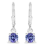 0.94 Carat Genuine Tanzanite .925 Sterling Silver Earrings