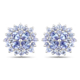 2.52 Carat Genuine Tanzanite .925 Sterling Silver Earrings