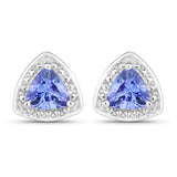 0.86 Carat Genuine Tanzanite .925 Sterling Silver Earrings
