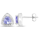 0.86 Carat Genuine Tanzanite .925 Sterling Silver Earrings