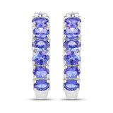 2.04 Carat Genuine Tanzanite .925 Sterling Silver Earrings