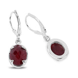 6.90 Carat Dyed Ruby .925 Sterling Silver Earrings