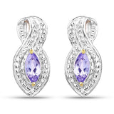 14K Yellow Gold Plated 0.28 Carat Genuine Tanzanite .925 Sterling Silver Earrings