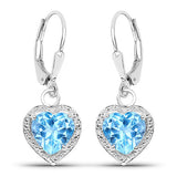 4.20 Carat Genuine Swiss Blue Topaz .925 Sterling Silver Earrings