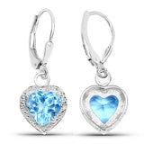 4.20 Carat Genuine Swiss Blue Topaz .925 Sterling Silver Earrings