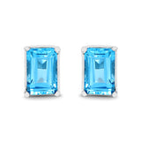 1.40 Carat Genuine Swiss Blue Topaz .925 Sterling Silver Earrings