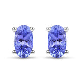 0.50 Carat Genuine Tanzanite .925 Sterling Silver Earrings