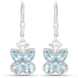 2.60 Carat Genuine Blue Topaz .925 Sterling Silver Earrings