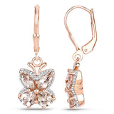 18K Rose Gold Plated 1.88 Carat Genuine Morganite .925 Sterling Silver Earrings
