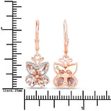 18K Rose Gold Plated 1.88 Carat Genuine Morganite .925 Sterling Silver Earrings