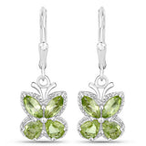 2.28 Carat Genuine Peridot .925 Sterling Silver Earrings