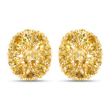 18K Yellow Gold Plated 4.06 Carat Genuine Citrine .925 Sterling Silver Earrings