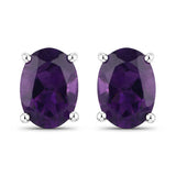 1.60 Carat Genuine Amethyst .925 Sterling Silver Earrings
